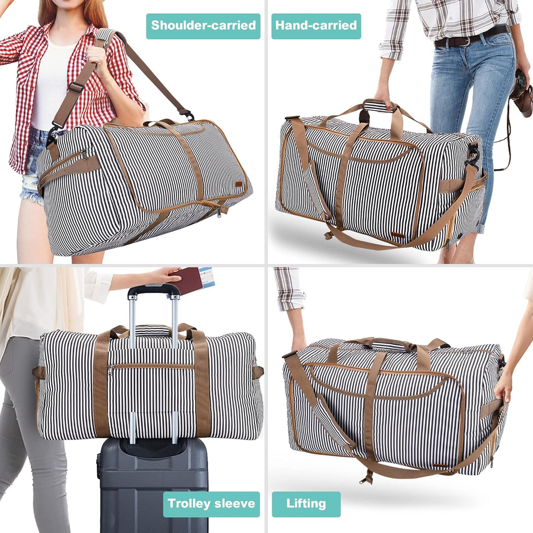 Large Foldable Travel Duffel Bag with Shoe Compartment – Water-Resistant & Durable