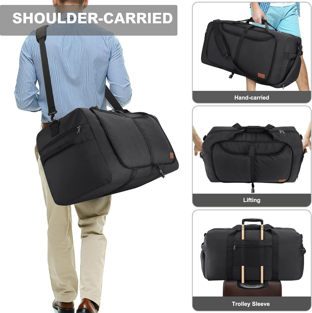 Large Foldable Travel Duffel Bag with Shoe Compartment – Water-Resistant & Durable