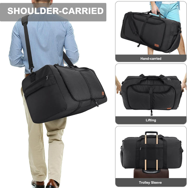 Large Foldable Travel Duffel Bag with Shoe Compartment – Water-Resistant & Durable