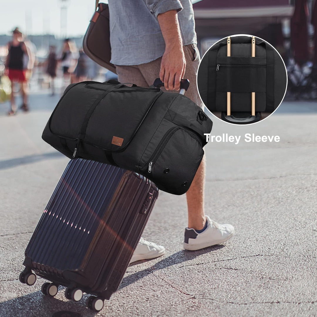Large Foldable Travel Duffel Bag with Shoe Compartment – Water-Resistant & Durable