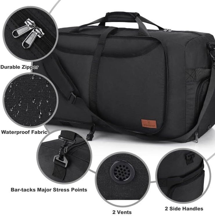 Large Foldable Travel Duffel Bag with Shoe Compartment – Water-Resistant & Durable