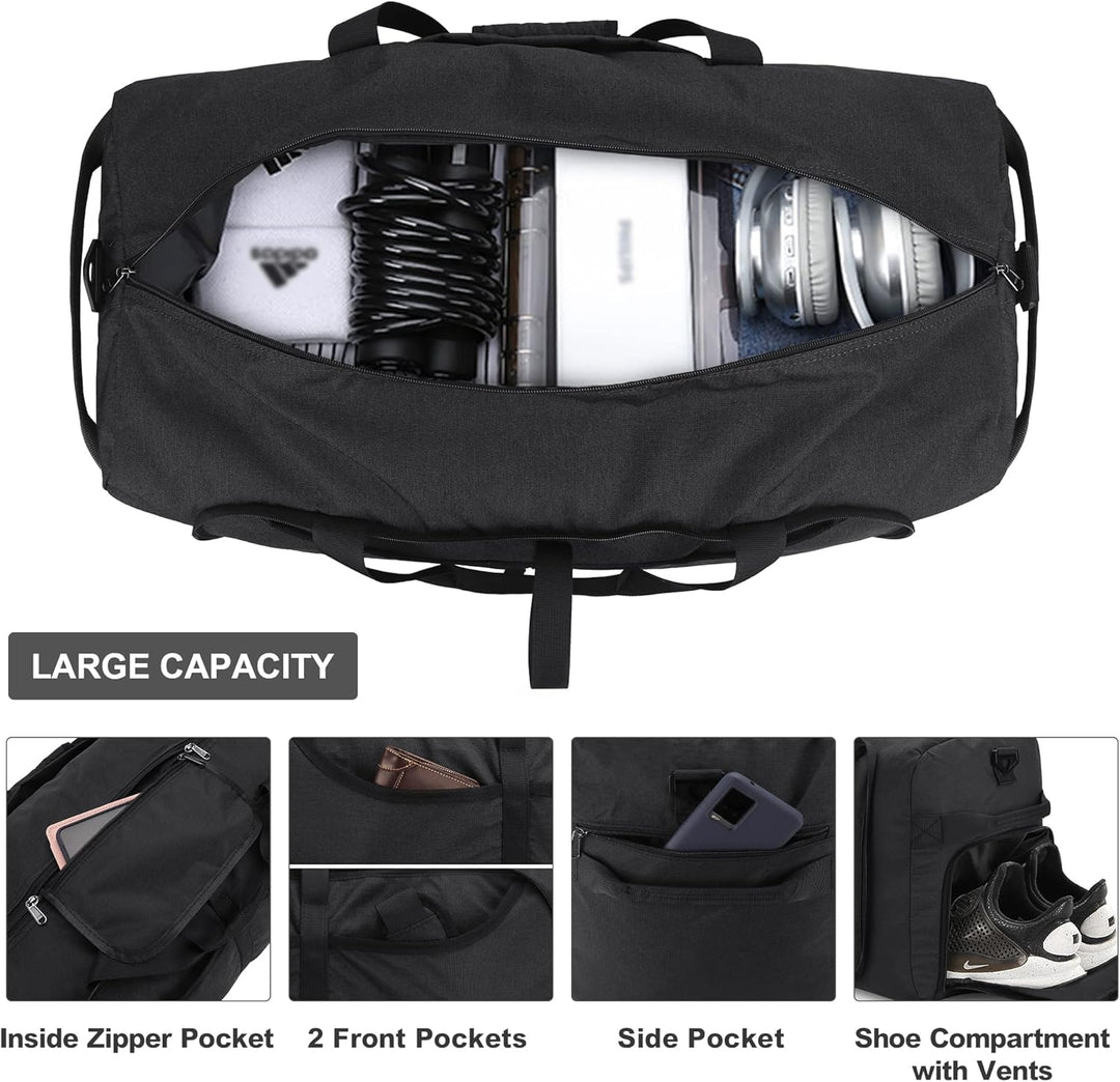 Large Foldable Travel Duffel Bag with Shoe Compartment – Water-Resistant & Durable