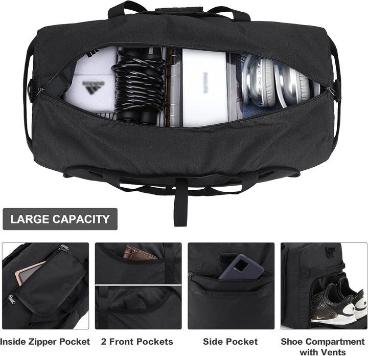 Large Foldable Travel Duffel Bag with Shoe Compartment – Water-Resistant & Durable