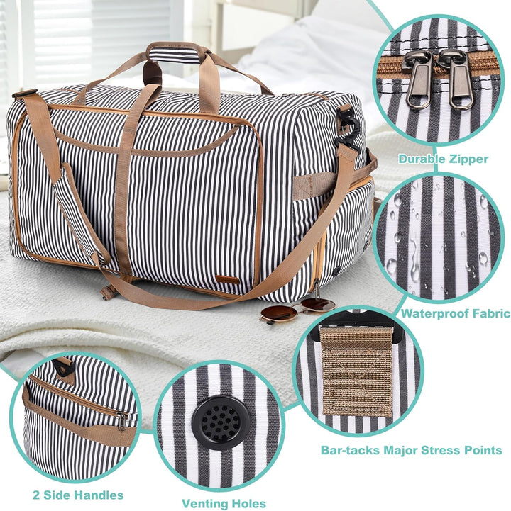 Large Foldable Travel Duffel Bag with Shoe Compartment – Water-Resistant & Durable