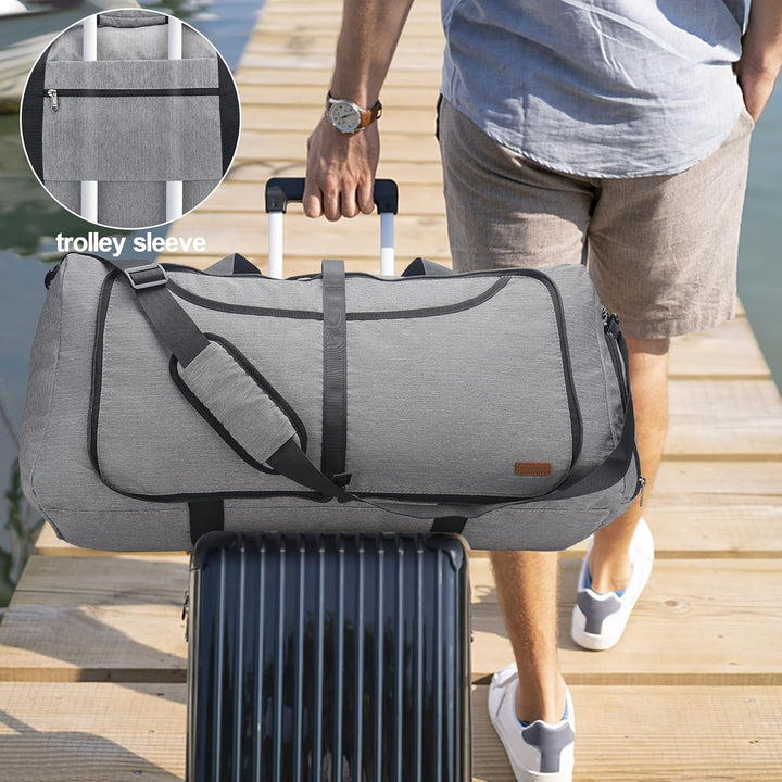 Large Foldable Travel Duffel Bag with Shoe Compartment – Water-Resistant & Durable