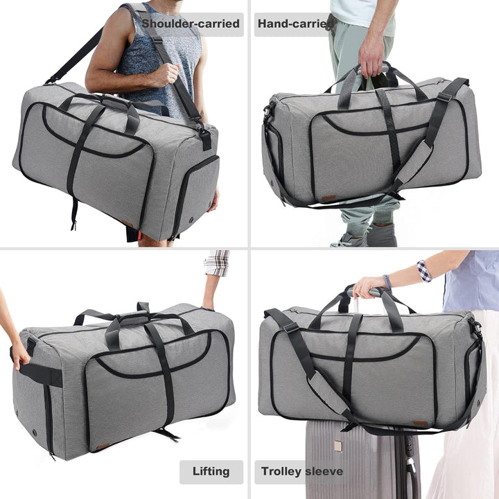 Large Foldable Travel Duffel Bag with Shoe Compartment – Water-Resistant & Durable