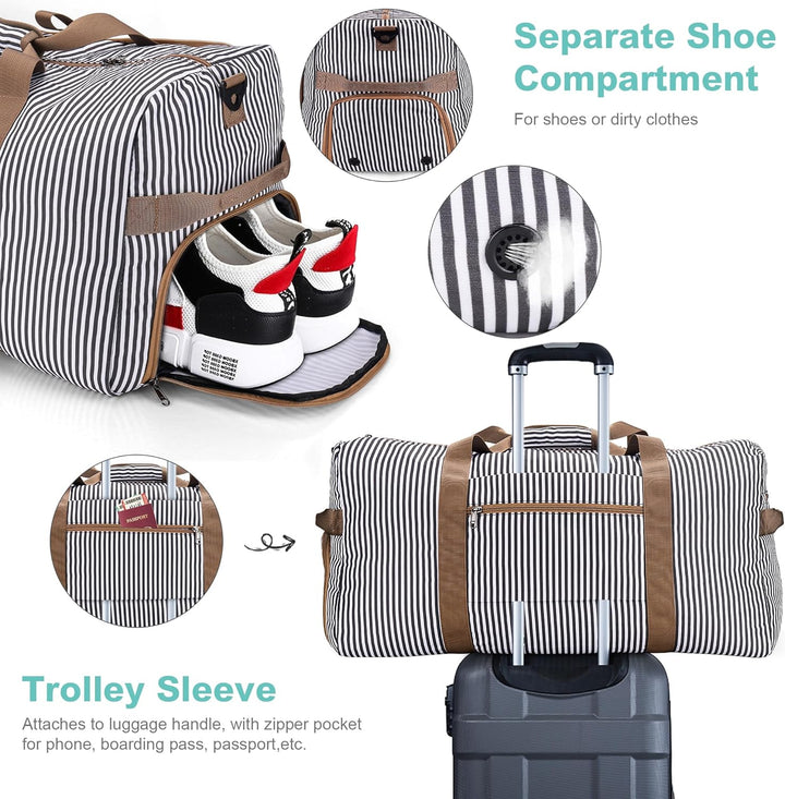 Large Foldable Travel Duffel Bag with Shoe Compartment – Water-Resistant & Durable