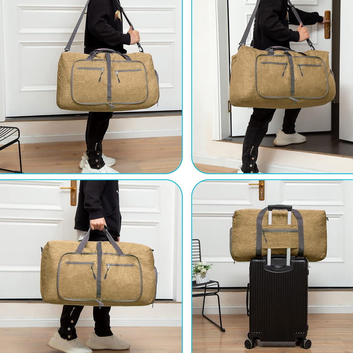 Large Foldable Travel Duffle Bag with Shoe Compartment – Waterproof & Lightweight