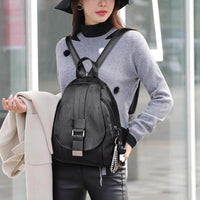 Premium Water-Resistant Leather Backpack for Women