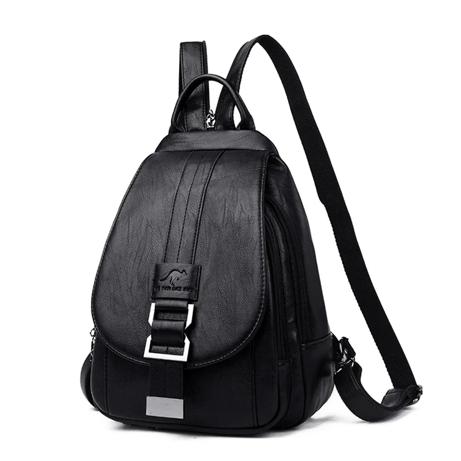 Premium Water-Resistant Leather Backpack for Women