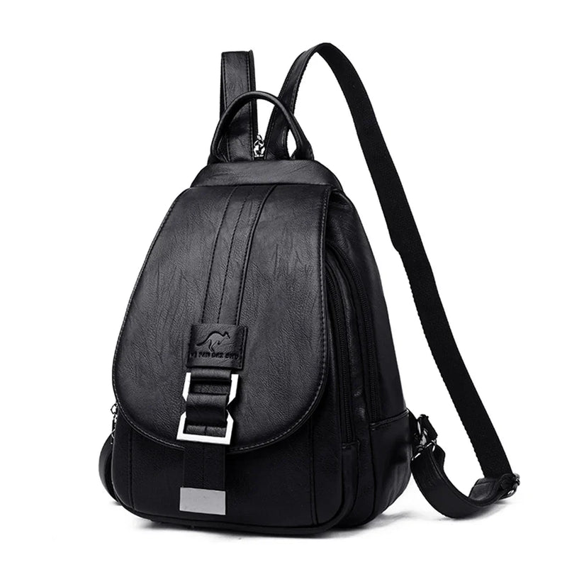 Premium Water-Resistant Leather Backpack for Women