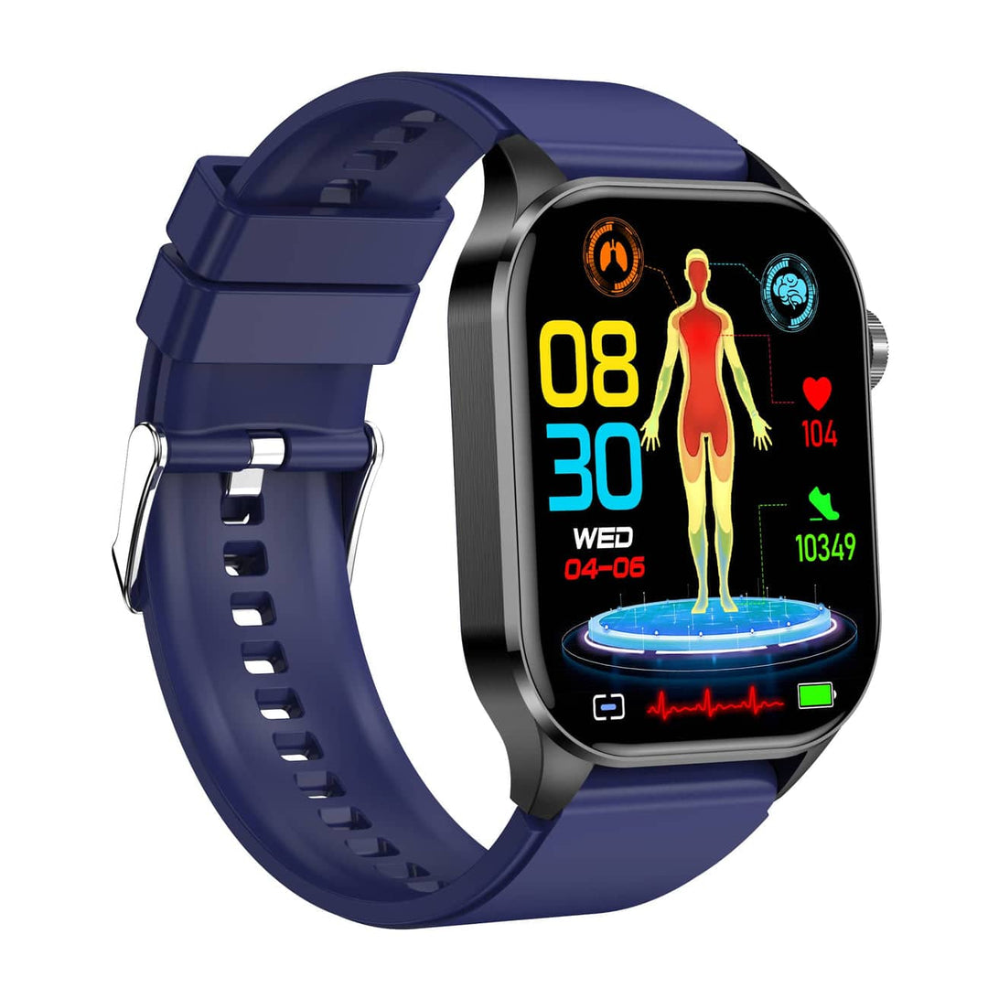 Smartwatch with ECG, Blood Sugar and Blood Pressure Monitoring - HealthSync