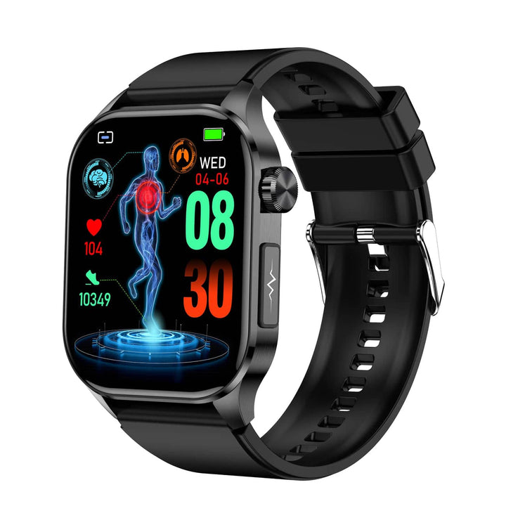 Smartwatch with ECG, Blood Sugar and Blood Pressure Monitoring - HealthSync