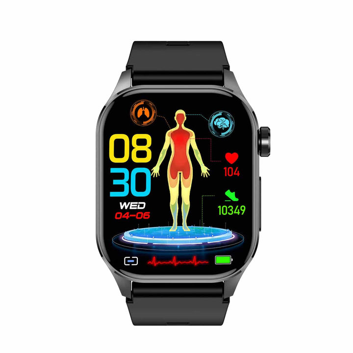 Smartwatch with ECG, Blood Sugar and Blood Pressure Monitoring - HealthSync
