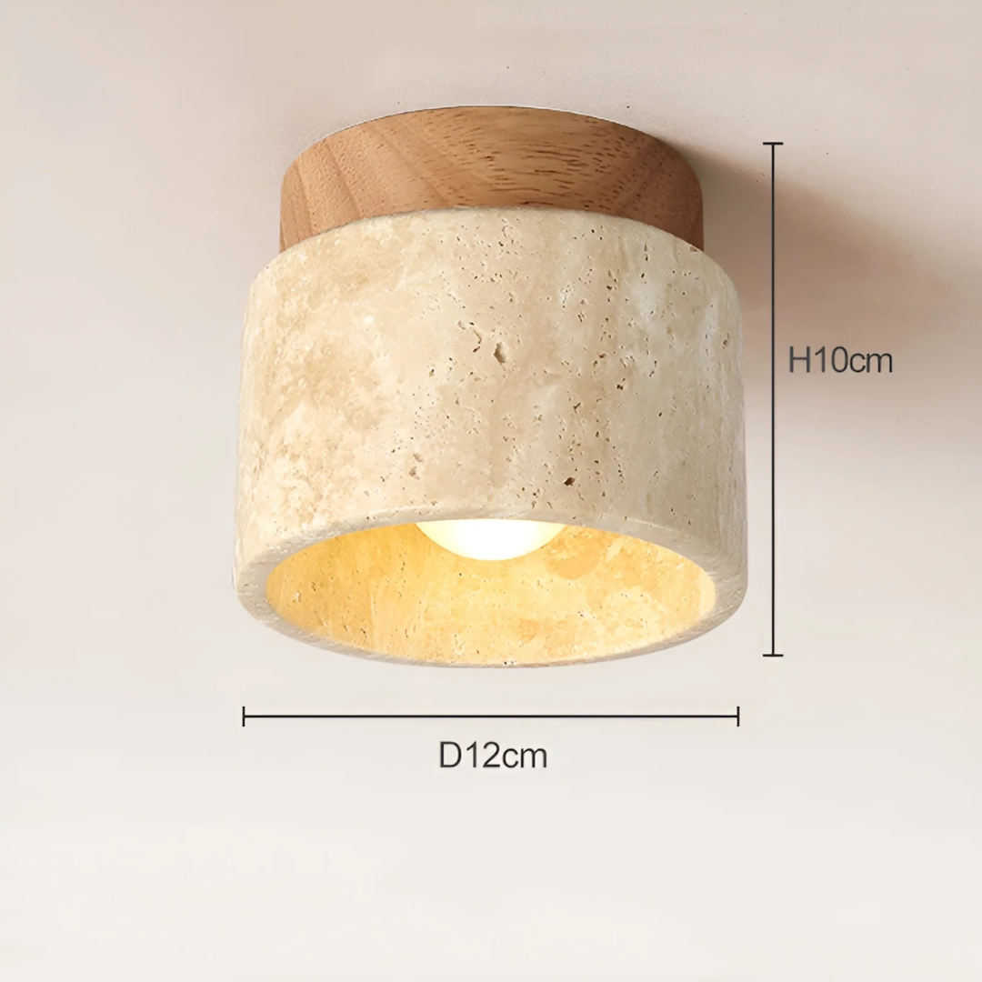 Wabi Sabi Yellow Marble Japanese Ceiling Lamp - TranquilStone-Wooden-State of Style
