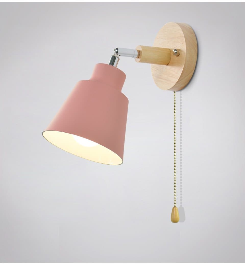 Wall Lamp with Pull Switch - TwistGlow-Pink-With pull switch-State of Style