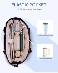 Quilted Puffer Tote with Cup Holder & Laptop Sleeve for Travel and Work