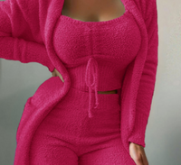 Warm 3-Piece Ladies Clothing Set - Ariana-Dark Pink-S-State of Style