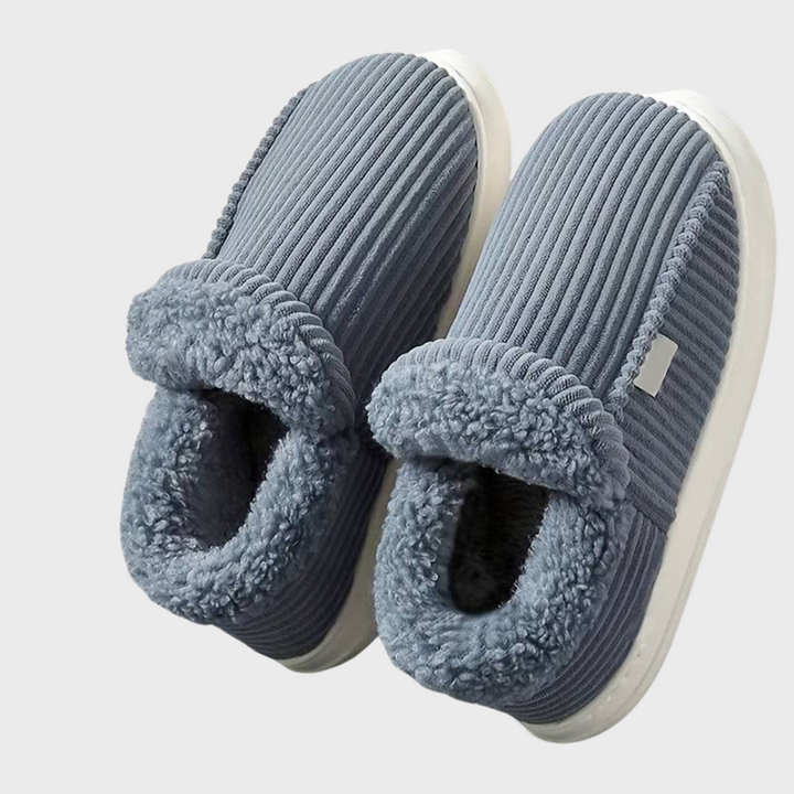 Warm and Comfortable Ladies' Slippers - Livia-Blue-3.5-State of Style