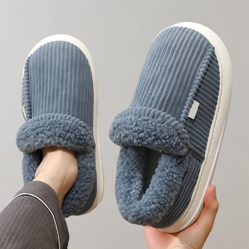 Warm and Comfortable Ladies' Slippers - Livia-Blue-3.5-State of Style