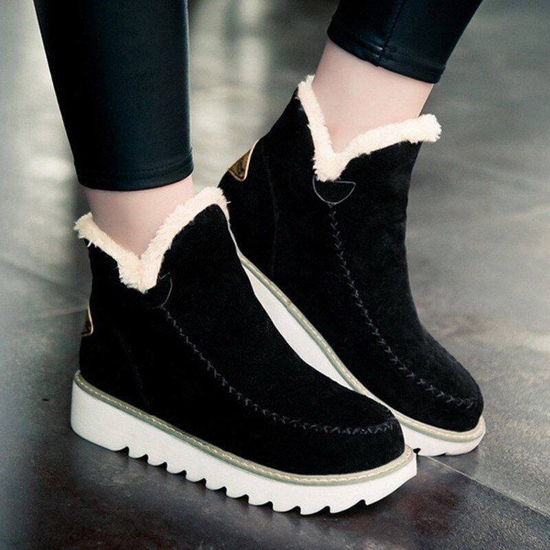 Warm and Comfortable Women's Fleece Boots - Olivia-Black-5-State of Style