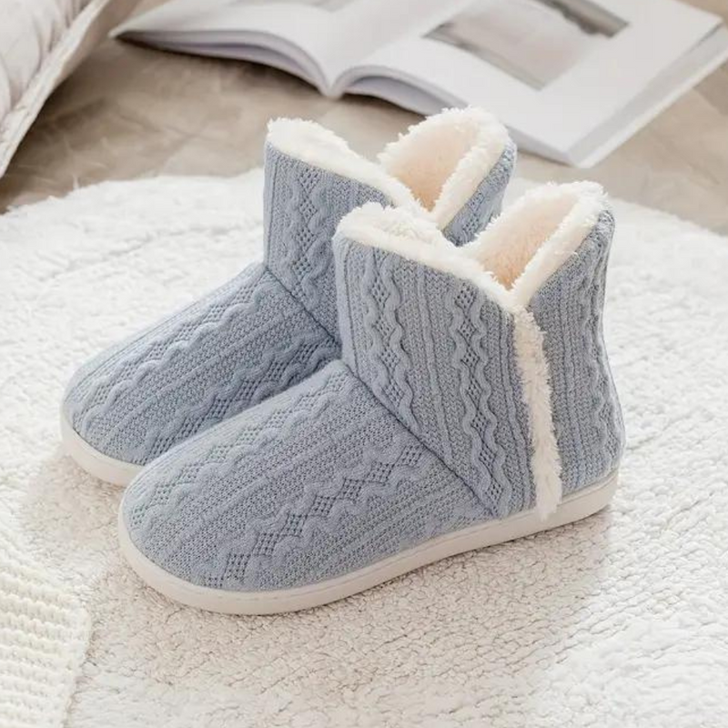 Warm and Soft Knitted Slippers for Women - Elodie-Grey-3-State of Style