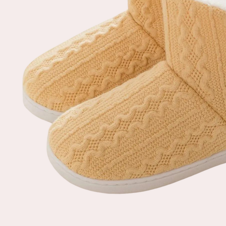 Warm and Soft Knitted Slippers for Women - Elodie-Yellow-3-State of Style
