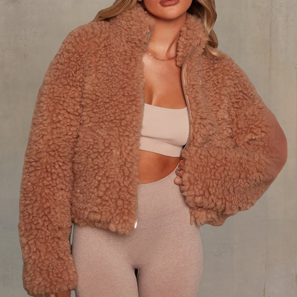 Warm and Soft Ladies' Coat - Livia-Brown-XS-State of Style