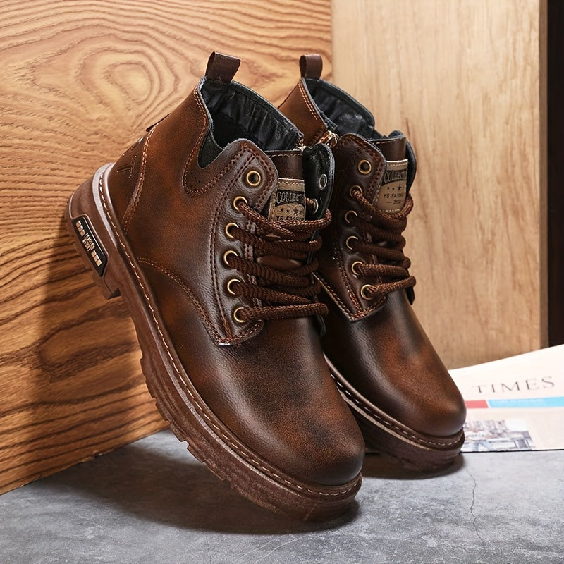 Warm and Stylish Lace-Up Boots for Men - Arvo-Dark Brown-6-State of Style