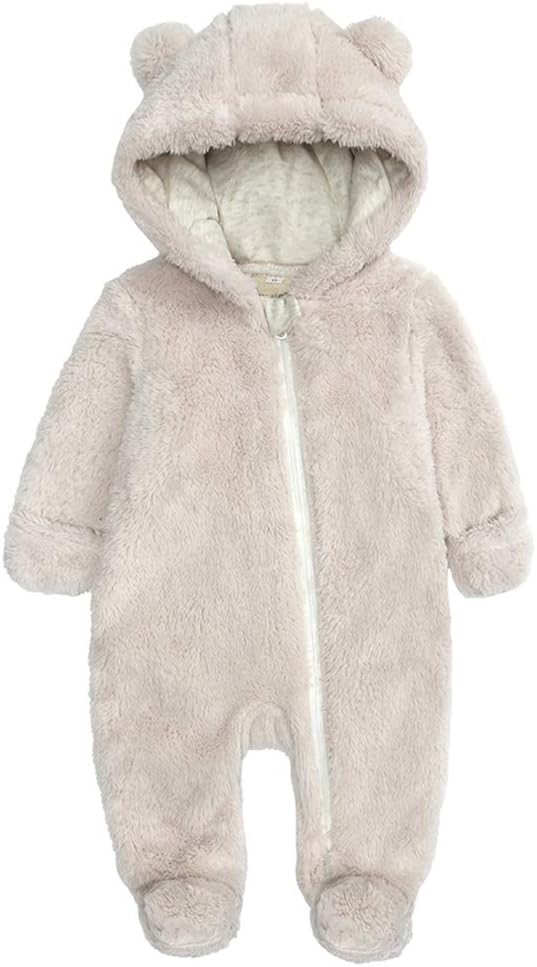 Warm Baby Romper with Hood-Footed-beige-0-3M-State of Style