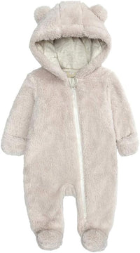 Warm Baby Romper with Hood-Footed-beige-0-3M-State of Style