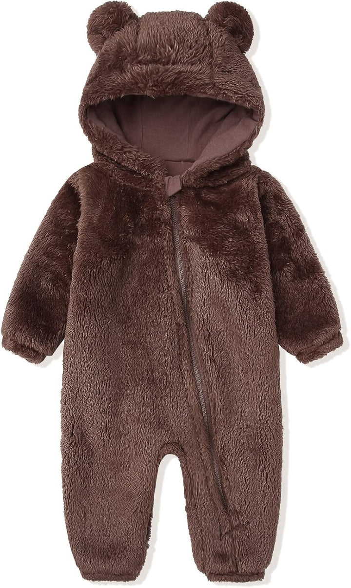 Warm Baby Romper with Hood-Footed-brown-0-3M-State of Style