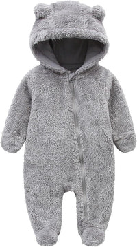 Warm Baby Romper with Hood-Footed-grey-0-3M-State of Style