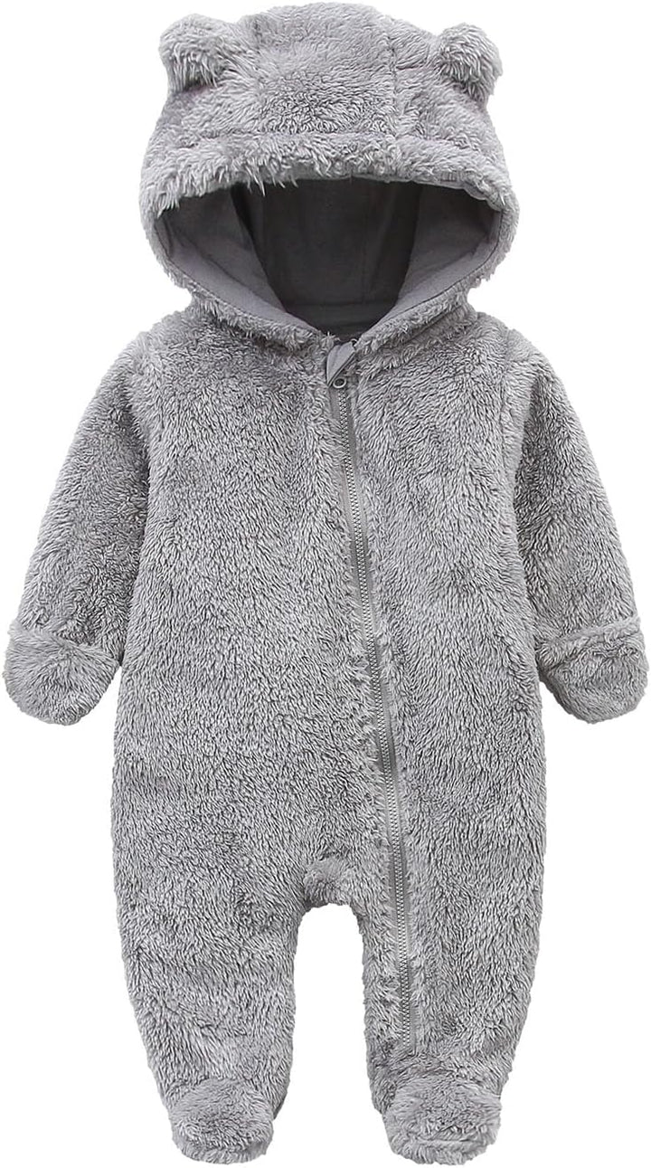 Warm Baby Romper with Hood-Footed-grey-0-3M-State of Style
