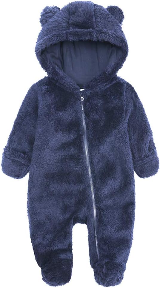 Warm Baby Romper with Hood-Footed-navy-0-3M-State of Style