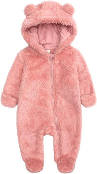 Warm Baby Romper with Hood-Footed-Pink-0-3M-State of Style