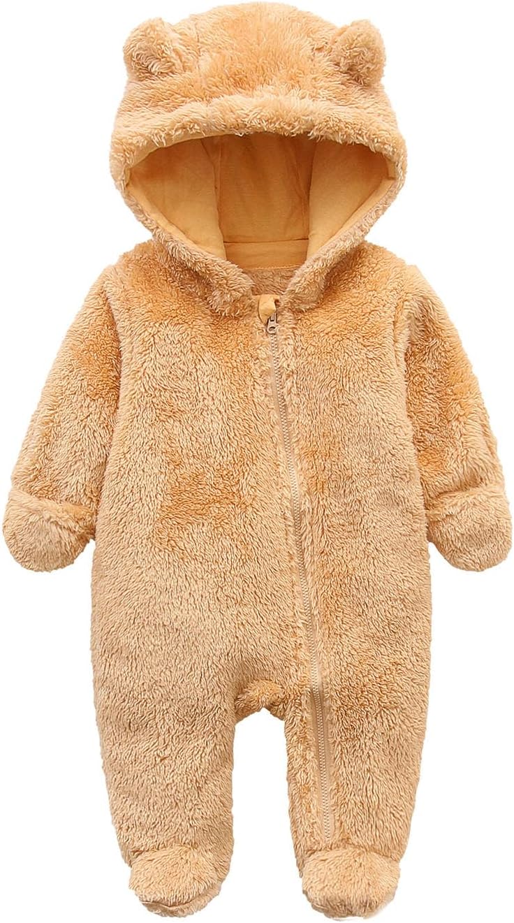 Warm Baby Romper with Hood-Footless coffee-0-3M-State of Style