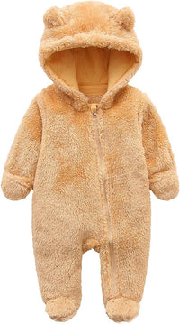 Warm Baby Romper with Hood-Footless coffee-0-3M-State of Style