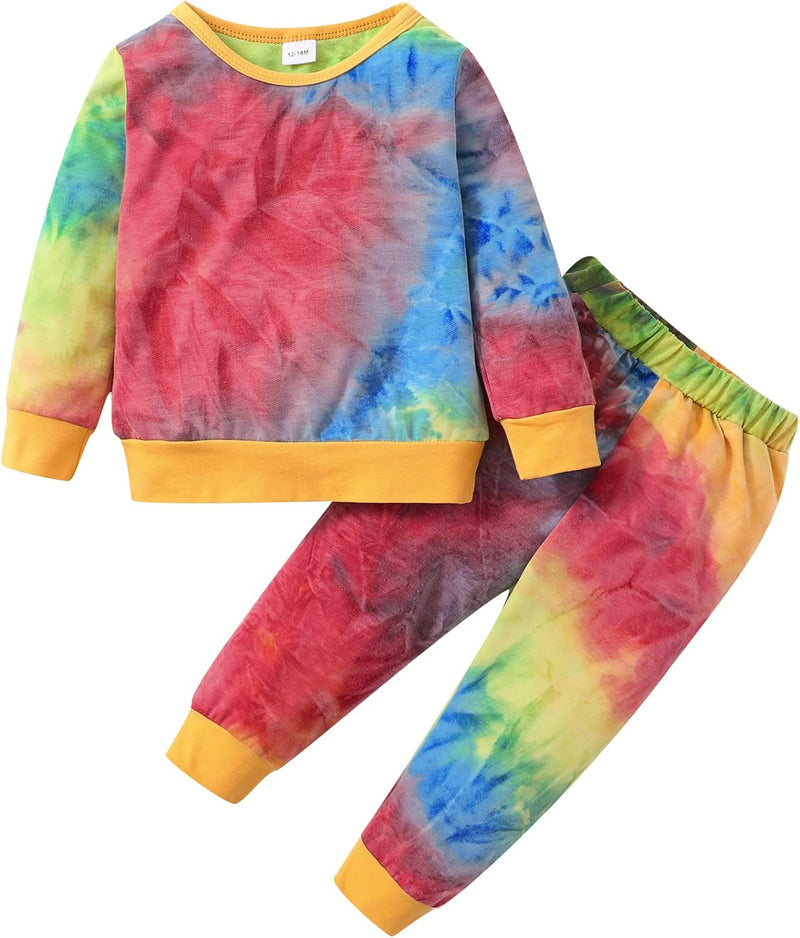 Warm Baby Sweater Set for Girls-Tie-dye mix-12-18 Months-State of Style
