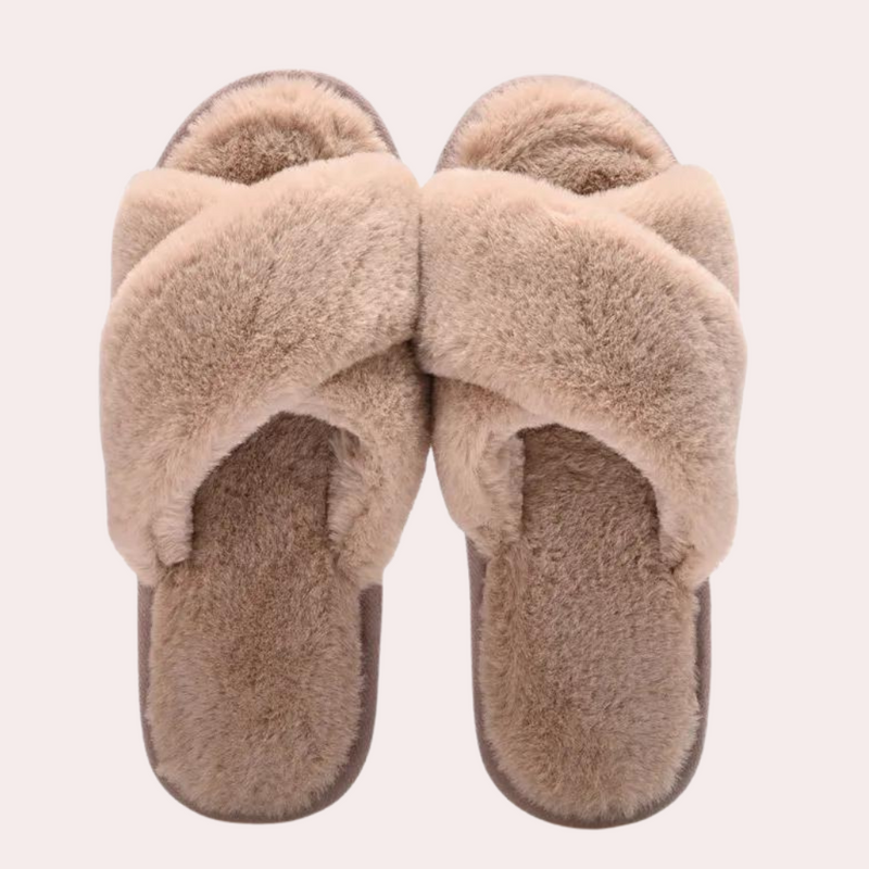 Warm Crossband Slippers for Women - Maëlle-Khaki-3-State of Style