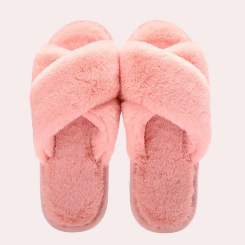 Warm Crossband Slippers for Women - Maëlle-Pink-3-State of Style