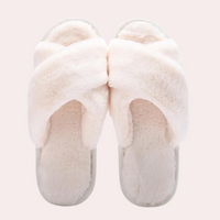 Warm Crossband Slippers for Women - Maëlle-White-3-State of Style