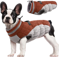 Warm Dog Winter Jacket with Built-in Harness-Brown-XS-State of Style
