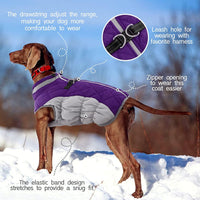 Warm Dog Winter Jacket with Built-in Harness-Red-XS-State of Style