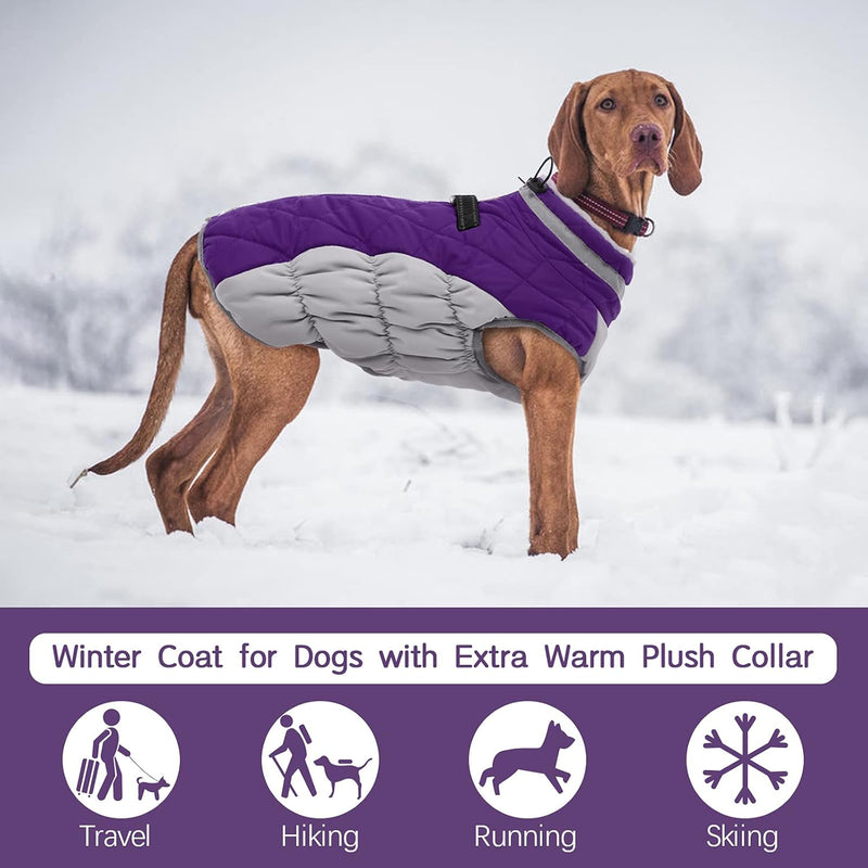 Warm Dog Winter Jacket with Built-in Harness-Red-XS-State of Style