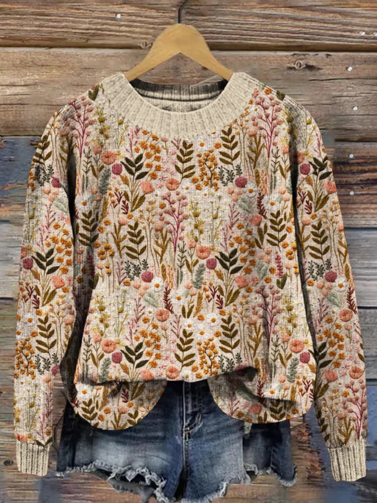 Warm Embroidered Women's Sweater - Olivia-S-State of Style