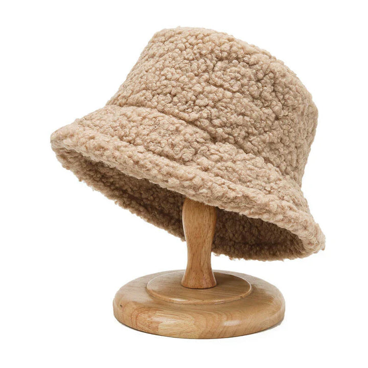 Warm Fashionable Teddy Bucket Hat - Livia-Beige-State of Style