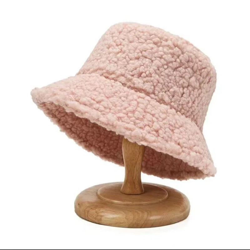 Warm Fashionable Teddy Bucket Hat - Livia-Pink-State of Style