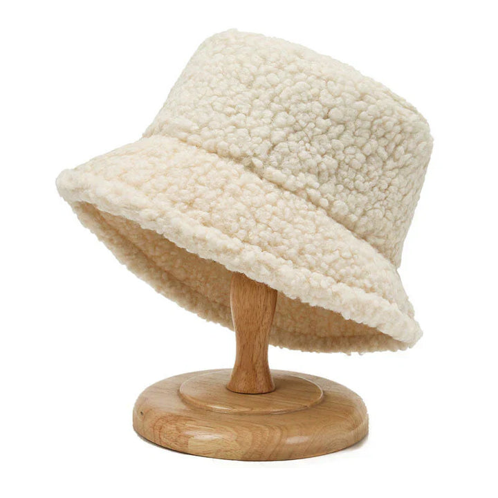 Warm Fashionable Teddy Bucket Hat - Livia-White-State of Style