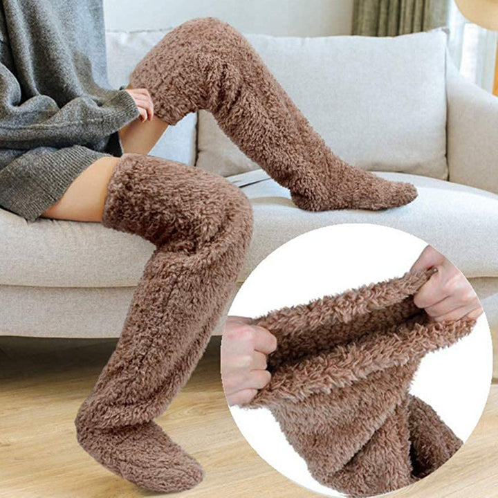 Warm Fleece Socks for Winter - SnuggleFeet-Brown-State of Style